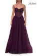 Picture of: Strapless Corset Gown with Tulle Skirt and High Slit in Dark Berry, Style: 33491, Detail Picture 16