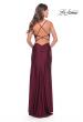Picture of: Rhinestone Jersey Dress with Slit and Ruching in Dark Berry, Style: 31123, Detail Picture 17