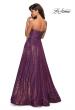 Picture of: A Line Fully sequin Strapless Prom Gown in Burgundy, Style: 27296, Back Picture