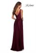 Picture of: Empire Waist Prom Gown with Deep V Neckline in Burgundy, Style: 28547, Back Picture