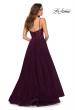 Picture of: A Line Tulle Prom Dress with Sheer Bodice in Dark Berry, Style 29076, Back Picture