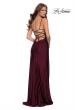 Picture of: Jersey Dress with Square Neckline and Ruching in Dark Berry, Style 29710, Back Picture