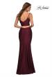 Picture of: Two Piece Jersey Long Prom Dress in Dark Berry, Back Picture
