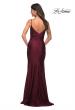 Picture of: Diagonal Ruched Jersey Gown with V Neckline in Dark Berry, Back Picture