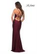 Picture of: Prom Dress Embellished with Jewels and Draped Neckline in Dark Berry, Back Picture