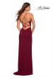 Picture of: Chic Long Net Jersey Dress with Lace Up Back in Purple, Style: 30418, Back Picture