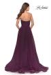 Picture of: Illusion Bodice A-line Gown with Boning and Defined Cups in Dark Berry, Style: 31205, Back Picture