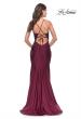 Picture of: Rhinestone Jersey Mermaid Gown with Open Back in Dark Berry, Style: 31220, Back Picture