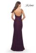 Picture of: Simple Stretch Lace Dress with Slit in Dark Berry, Style: 31259, Back Picture