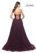 Picture of: A-Line Gown with Lace Lining and Beaded Embellishments in Dark Berry, Style: 31954, Back Picture