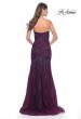 Picture of: Strapless Mermaid Ruched Gown with Rhinestone Lace Applique in Dark Berry, Style: 32121, Back Picture