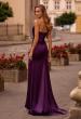 Picture of: Satin Simple Dress with Sweetheart Neckline and Gathering in Dark Berry, Style: 32896, Back Picture