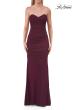 Picture of: Strapless Mesh Evening Gown with Ruching and Sheer Beaded Back in Dark Berry, Style: 33431, Detail Picture 20