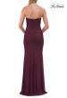 Picture of: Strapless Mesh Evening Gown with Ruching and Sheer Beaded Back in Dark Berry, Style: 33431, Detail Picture 21
