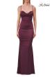 Picture of: Ruched Satin Gown with Sweetheart Neckline and Lace-Up Back in Dark Berry, Style: 33764, Detail Picture 23