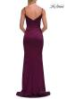 Picture of: Satin Fitted Gown with Gathered Bodice and Spaghetti Straps in Dark Berry, Style: 33421, Detail Picture 27