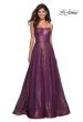 Picture of: A Line Fully sequin Strapless Prom Gown in Burgundy, Style: 27296, Detail Picture 1