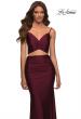 Picture of: Two Piece Jersey Long Prom Dress in Dark Berry, Detail Picture 1