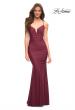 Picture of: Stunning Luxe Jersey Dress with Deep V Neckline in Dark Berry, Detail Picture 1