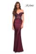 Picture of: Illusion Lace Top with Jersey Long Gown in Dark Berry, Detail Picture 1
