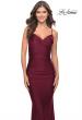 Picture of: Criss Cross Ruched Bodice Elegant Jersey Dress in Dark Berry, Style: 31122, Detail Picture 1