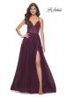 Picture of: A-Line Prom Dress with Illusion Ruched Bodice in Dark Berry, Style: 31457, Detail Picture 1