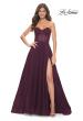 Picture of: Strapless Sweetheart A-Line Corset Prom Dress in Dark Berry, Style: 31971, Detail Picture 1