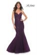 Picture of: Mermaid Prom Dress with Sequin Beaded Applique in Dark Berry, Style: 32033, Detail Picture 1