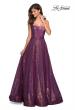 Picture of: A Line Fully sequin Strapless Prom Gown in Burgundy, Style: 27296, Detail Picture 2