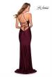 Picture of: Empire Waist Dress with Ruching and Lace Up Back in Burgundy, Style: 28593, Detail Picture 2
