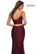 Picture of: Two Piece Jersey Long Prom Dress in Dark Berry, Detail Picture 2