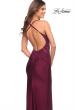 Picture of: Jeweled Lace and Jersey Long Prom Dress with Low Back in Dark Berry, Style: 30196, Detail Picture 2