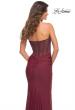 Picture of: Sweetheart Strapless Rhinestone Encrusted Gown in Dark Berry, Detail Picture 2
