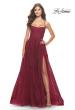 Picture of: A-line Tulle Gown with Floral Embroidery and Pockets in Dark Berry, Style: 31135, Detail Picture 2