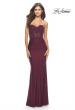 Picture of: Sweetheart Strapless Jersey Gown with Lace Sheer Bodice in Dark Berry, Style: 31180, Detail Picture 2