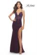 Picture of: Rhinestone Fully Embellished Prom Dress with Sheer Bodice in Dark Berry, Style: 31256, Detail Picture 2