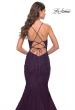 Picture of: Beautiful Mermaid Lace Applique Gown with Open Back in Dark Berry, Style: 31316, Detail Picture 2