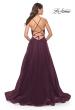 Picture of: A-Line Prom Dress with Illusion Ruched Bodice in Dark Berry, Style: 31457, Detail Picture 2