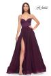 Picture of: Tulle A-Line Gown with Satin Bustier Top in Dark Berry, Style: 32065, Detail Picture 2