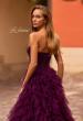 Picture of: Prom Dress with Tulle Ruffle Skirt and Satin Corset Top in Dark Berry, Style: 32760, Detail Picture 2