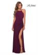 Picture of: Jersey Prom Dress with High Neck and Open Back in Burgundy, Style: 28302, Detail Picture 3