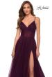 Picture of: A Line Tulle Prom Dress with Sheer Bodice in Dark Berry, Style 29076, Detail Picture 3