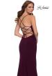 Picture of: Modern Jersey Dress with Ruffle Detail on Skirt in Dark Berry, Style 29735, Detail Picture 3