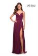 Picture of: Elegant Criss-Cross Ruched Bodice Jersey Dress in Dark Berry, Style: 30571, Detail Picture 3