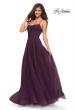 Picture of: Rhinestone and Tulle Gown with A-line Skirt in Dark Berry, Detail Picture 3
