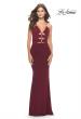 Picture of: Unique Cut Out Net Jersey Prom Dress in Dark Berry, Style: 31334, Detail Picture 3