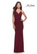 Picture of: Long Net Jersey Dress with Illusion Waist in Dark Berry, Style: 31585, Detail Picture 3