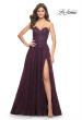 Picture of: A-Line Gown with Lace Lining and Beaded Embellishments in Dark Berry, Style: 31954, Detail Picture 3