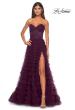 Picture of: A-Line Ruffle Tulle Prom Dress with Sweetheart Top in Dark Berry, Style: 32283, Detail Picture 3