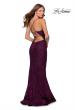Picture of: Lace Prom Gown With Sheer Bodice and Tie Up Back in Burgundy, Style: 28534, Detail Picture 4